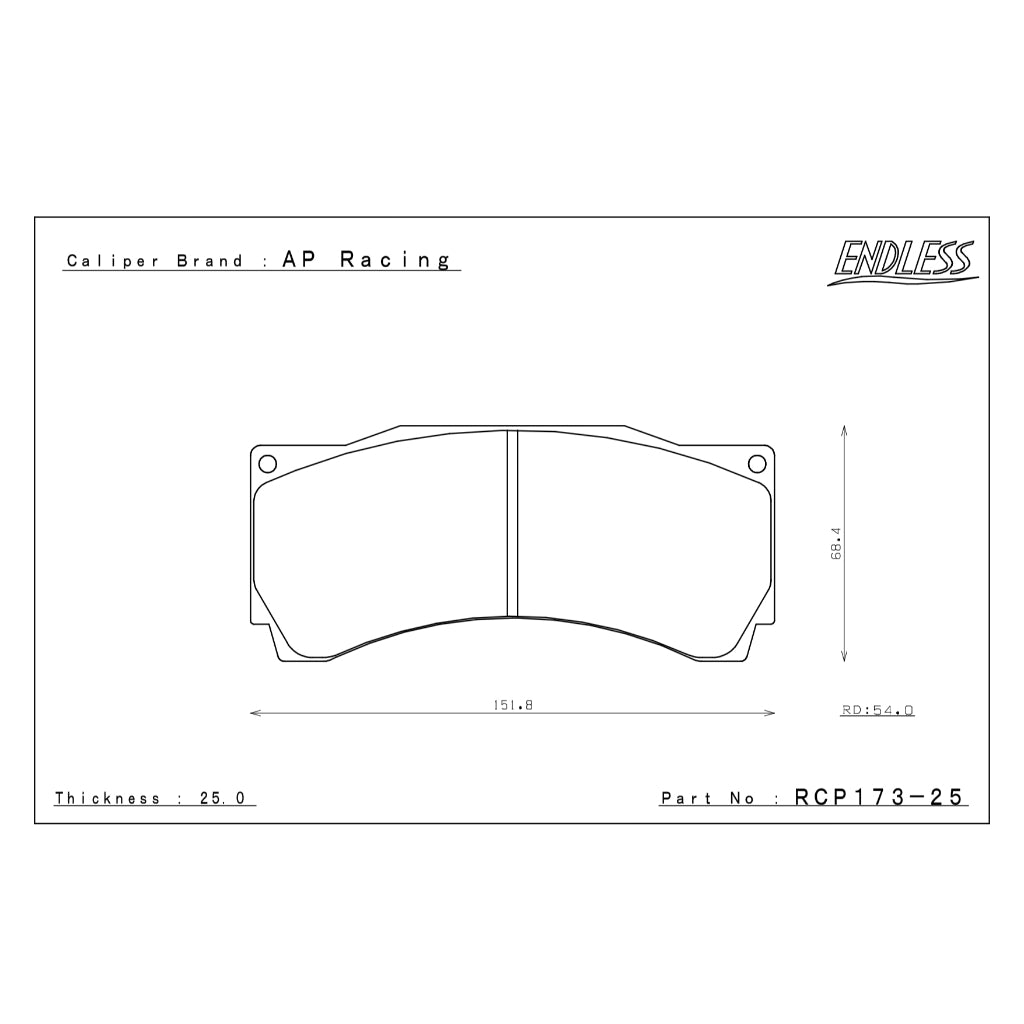 ENDLESS CC-RG RCP173-25 BRAKE PADS FOR CP9668