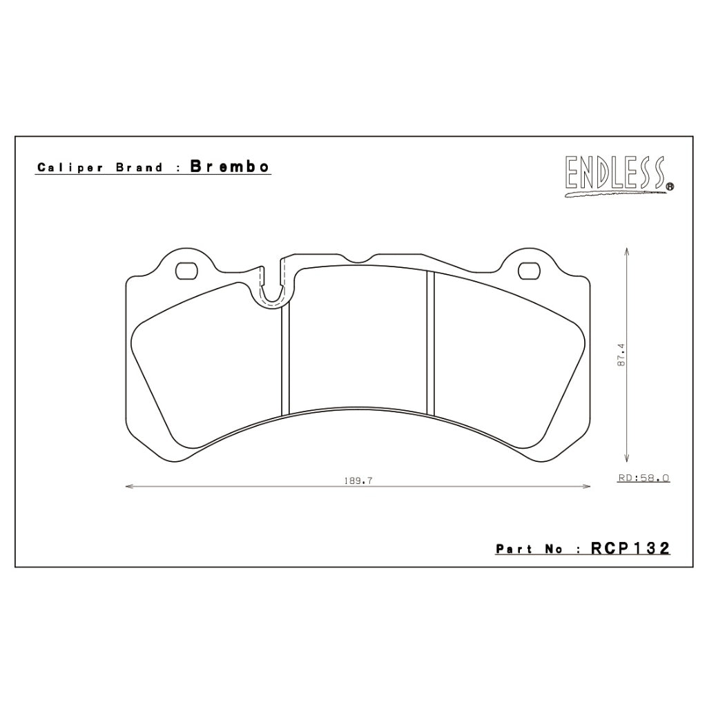 ENDLESS CC-RG RCP132 BREMBO GT6 D58刹车片