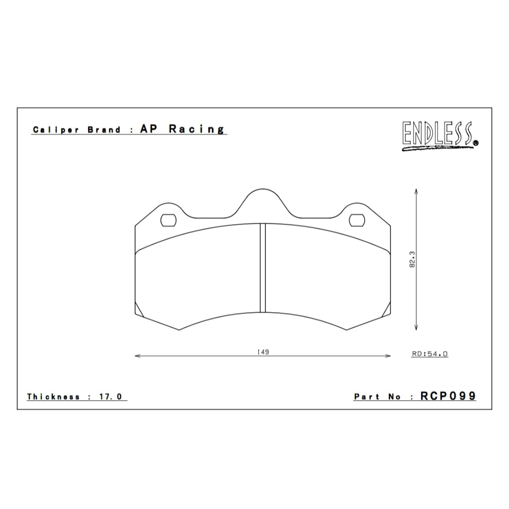 ENDLESS MX72 RCP099 BRAKE PADS FOR CP0940 / CP7040
