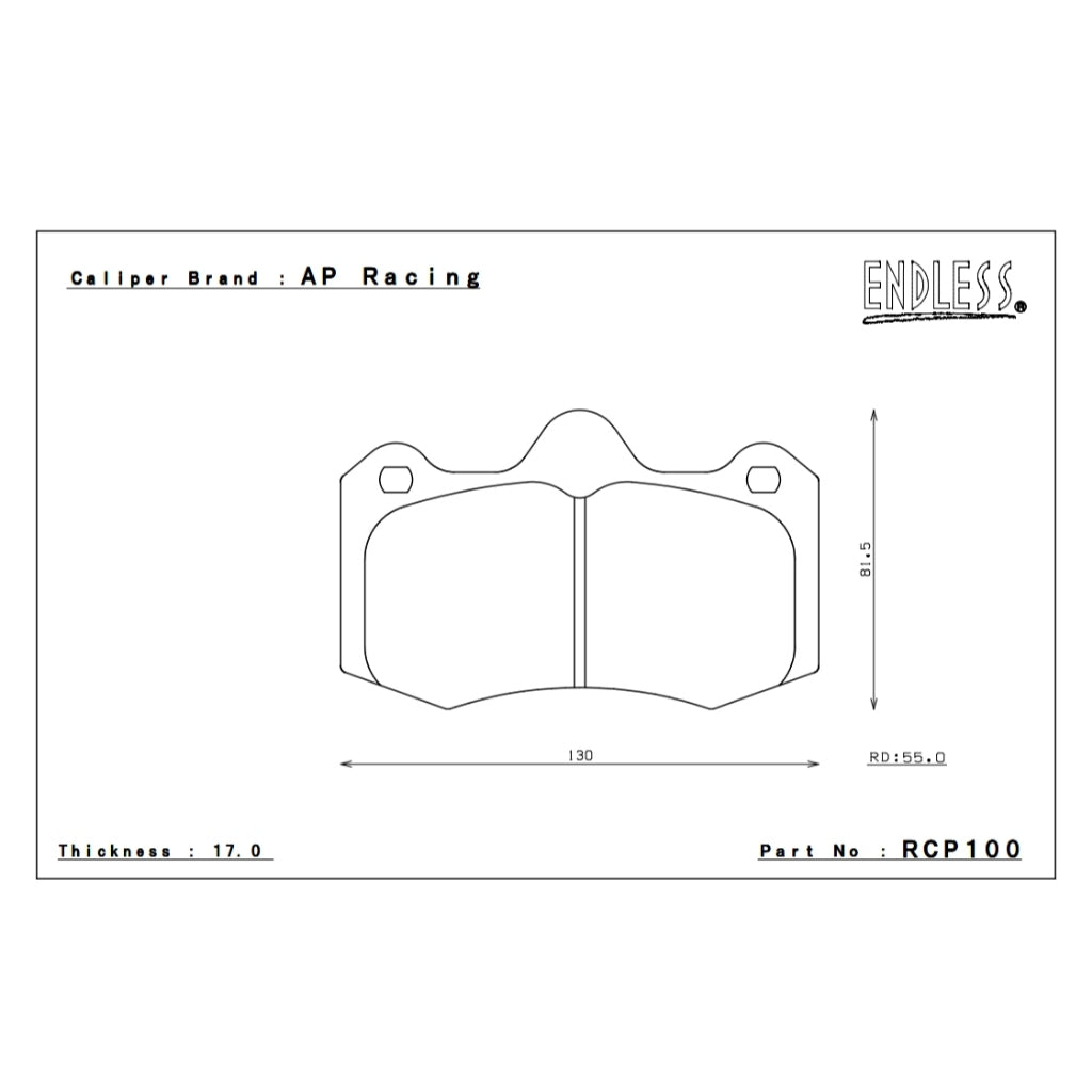 ENDLESS MX72 RCP100 BRAKE PADS FOR CP9540 / RC4