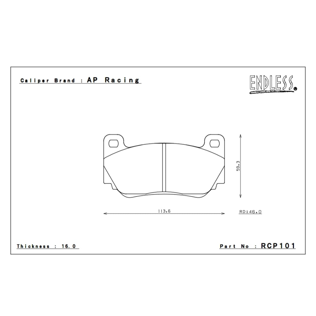 ENDLESS MX72 RCP101 BRAKE PADS FOR CP7600