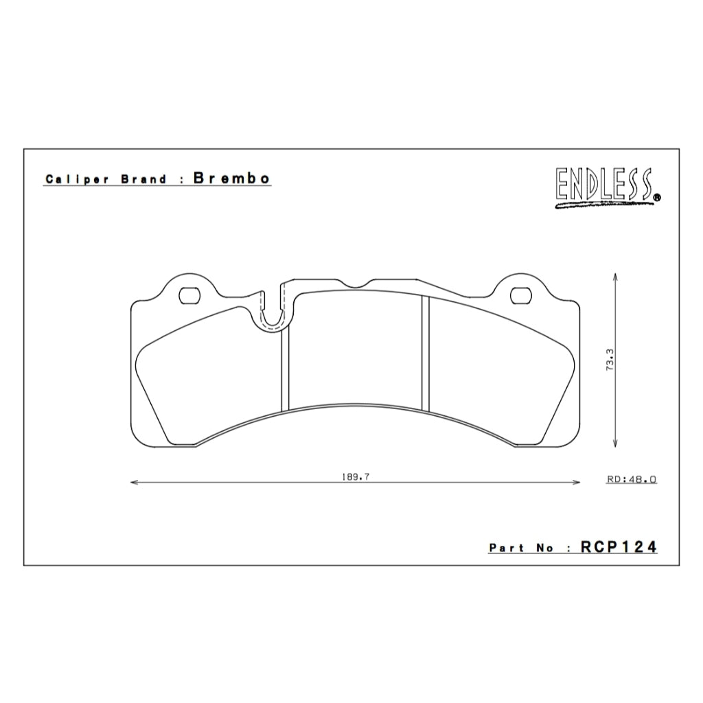 ENDLESS MX72 RCP124 BRAKE PADS FOR BREMBO GT6 D48