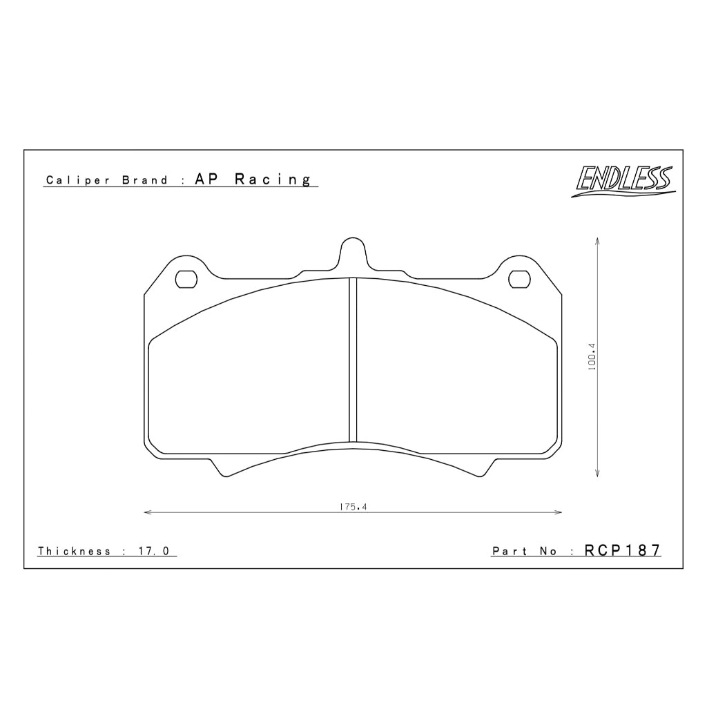 ENDLESS MX72 RCP187 BRAKE PADS FOR CP9560 /  CP8520